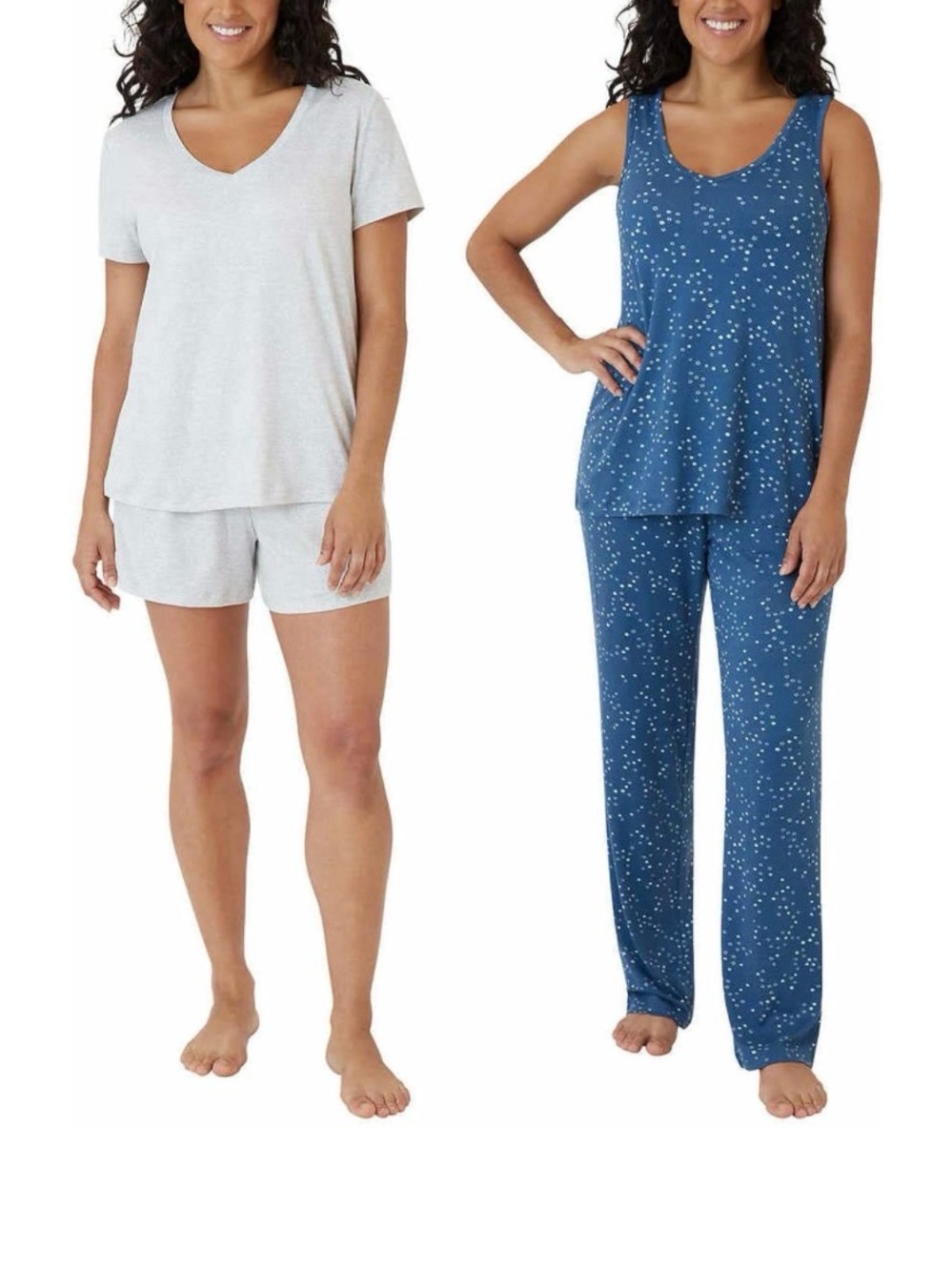 Eddie Bauer Women’s 4-Piece Pajama Set Size S Gray/Blue